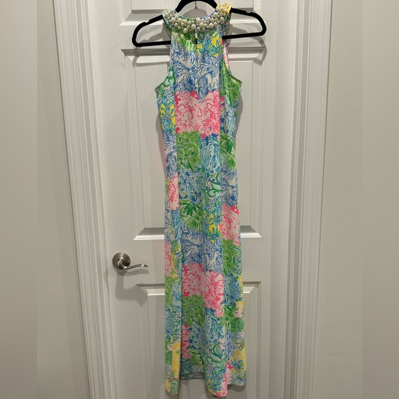 Lilly Pulitzer Shawn Maxi Dress in the "Cheek to Cheek" print limited edition xs - Picture 1 of 8